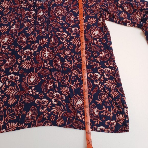 BOHO Gloria Vanderbilt Paisley V-Neck Blouse with Side Slits Size Medium - Picture 7 of 10